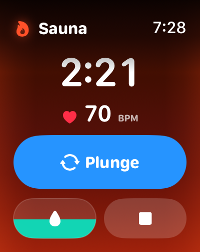 Phyros sauna timer on Apple Watch